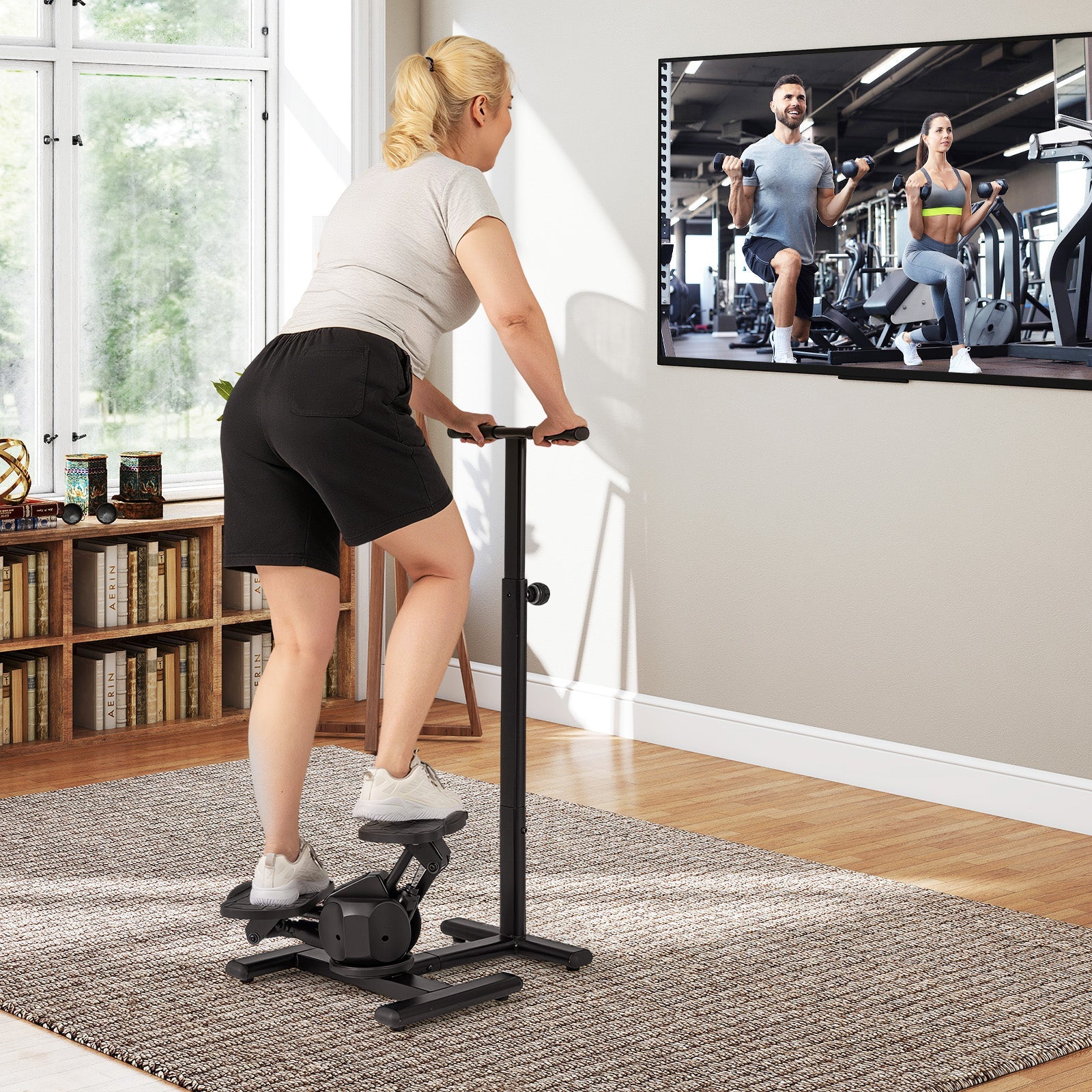 Steppers for Exercise Twist Stair Stepper Workout Equipment-Black