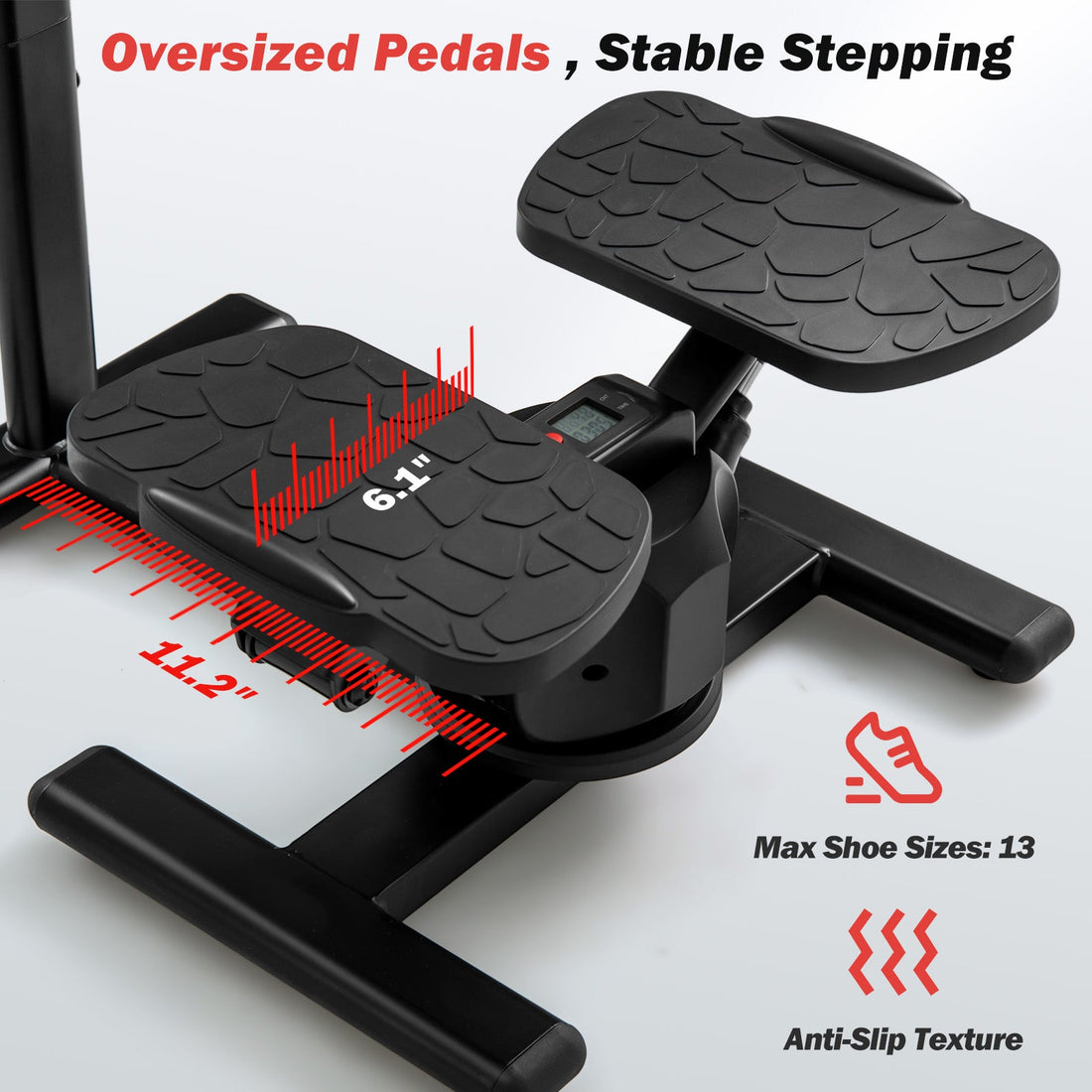 Steppers for Exercise Twist Stair Stepper Workout Equipment-Black