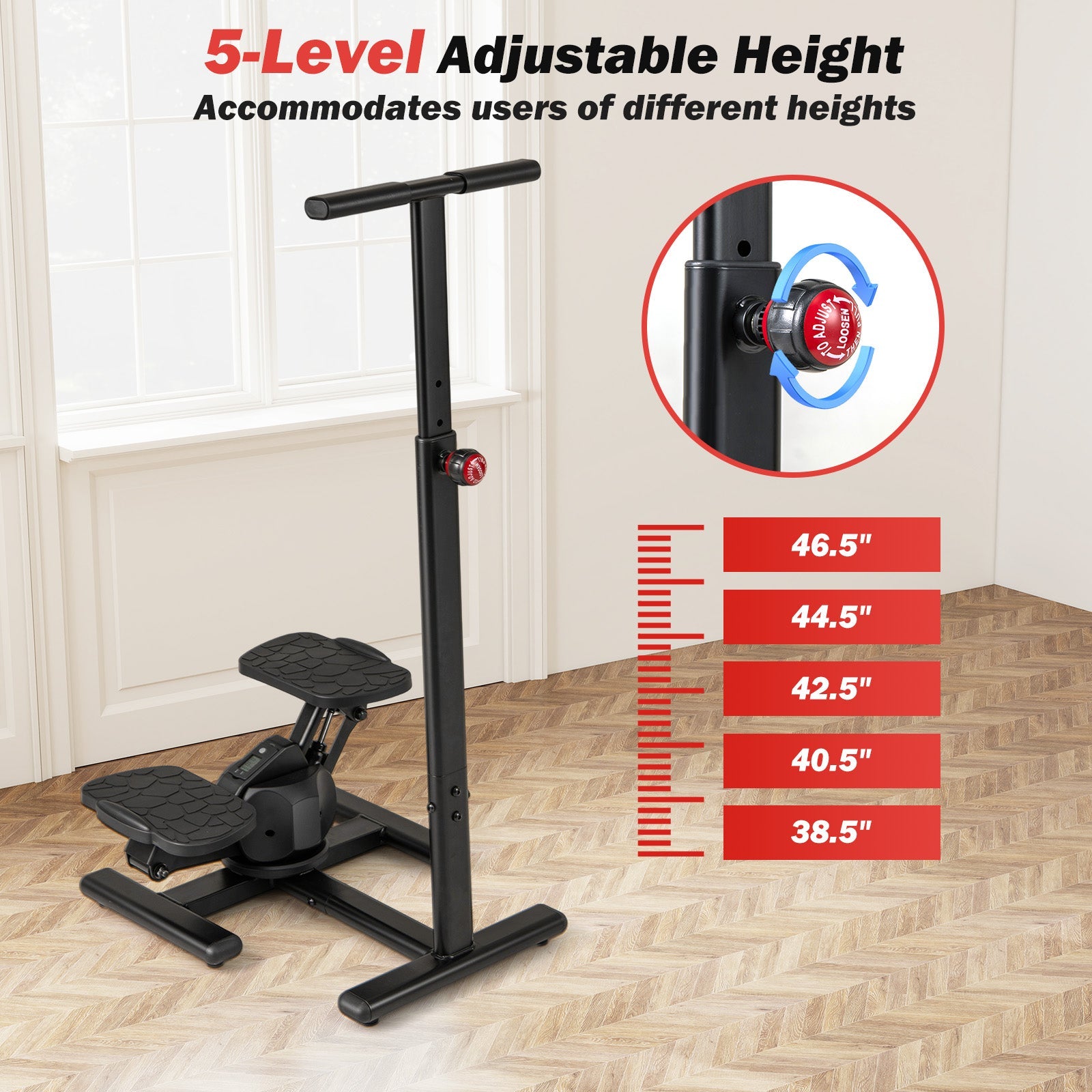 Steppers for Exercise Twist Stair Stepper Workout Equipment-Black