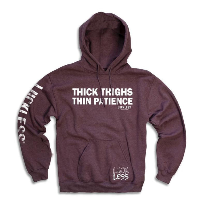 Women's Thick Thighs Thin Patience Graphic Hoodie