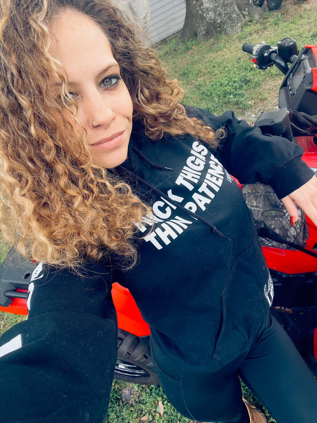 Women's Thick Thighs Thin Patience Graphic Hoodie