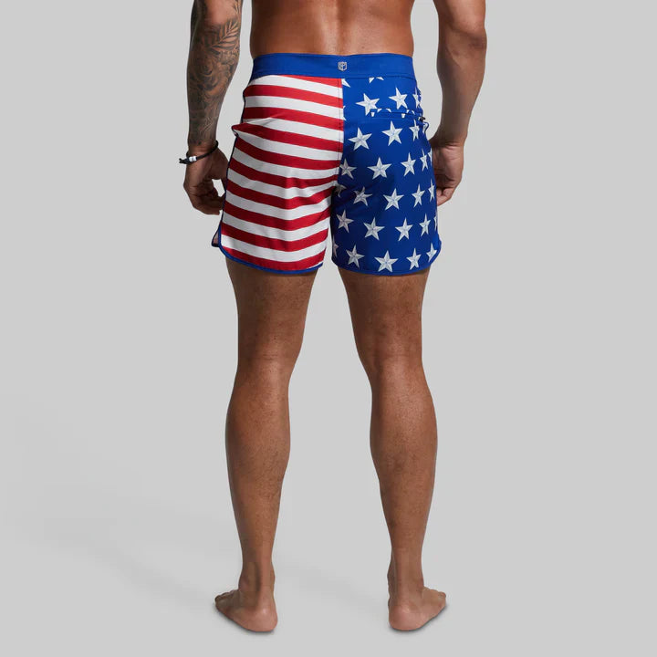Men's American Flag 2pc Casual Beach Leisure Suit Outfit