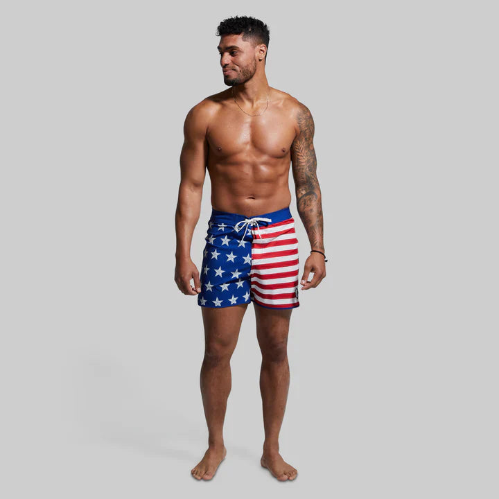 Men's American Flag 2pc Casual Beach Leisure Suit Outfit