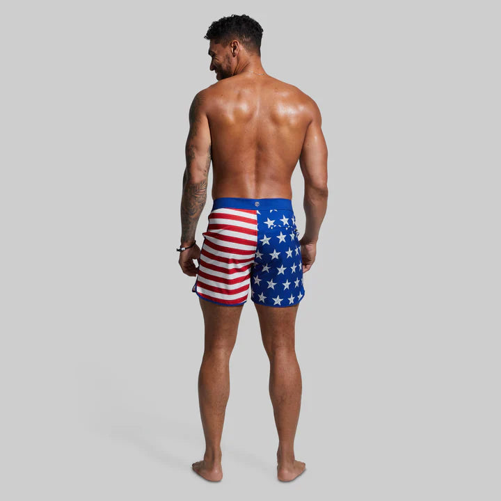 Men's American Flag 2pc Casual Beach Leisure Suit Outfit