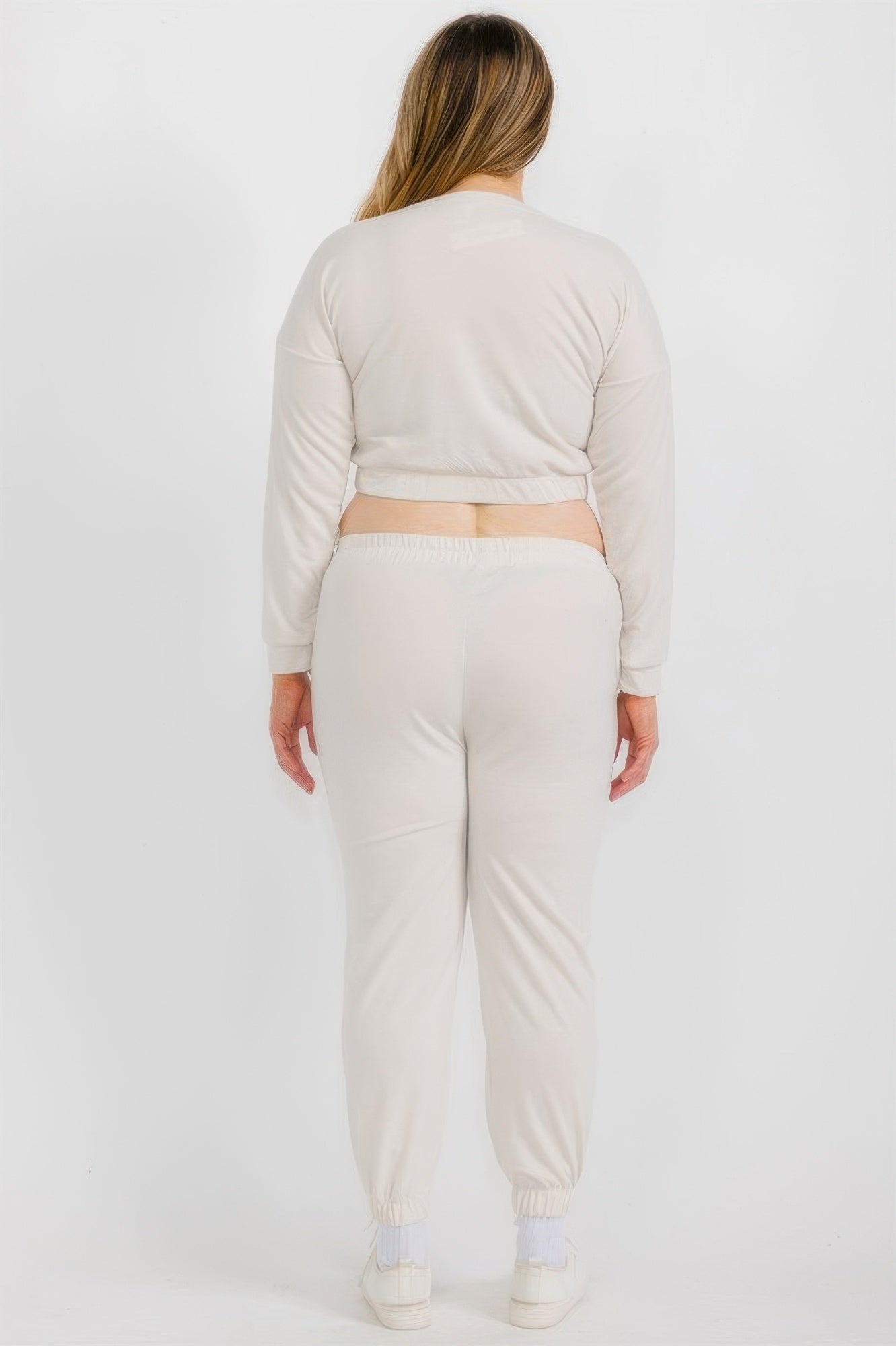 Women's Plus Size French Terry Pullover & Joggers Set