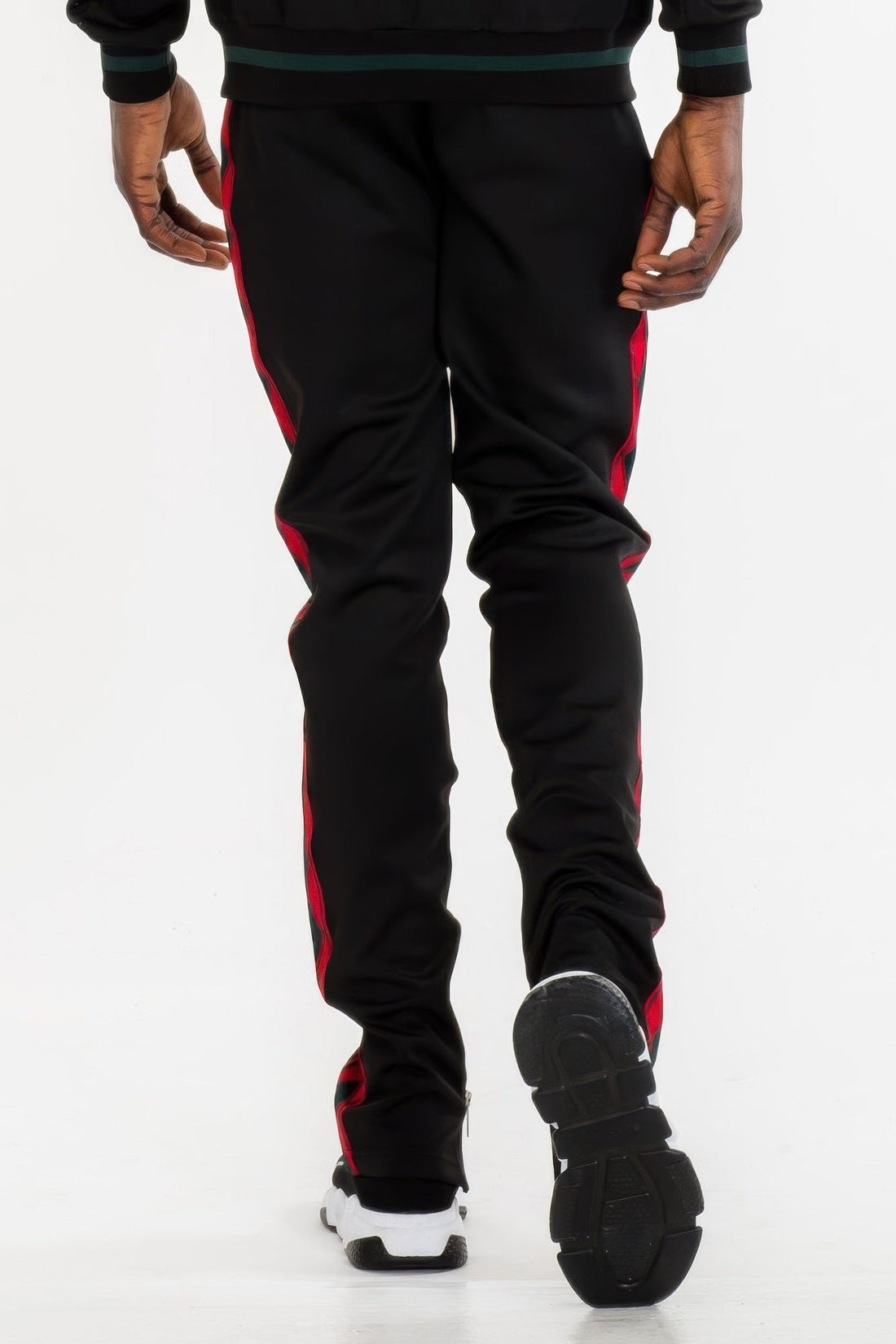 Men's Diamond Tape Track Pants-Black