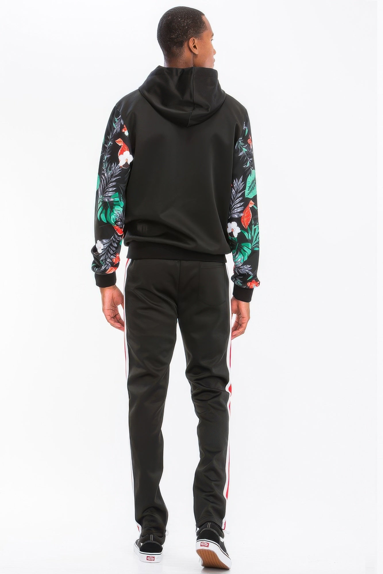 Men's Floral Printed Polyester Track Set