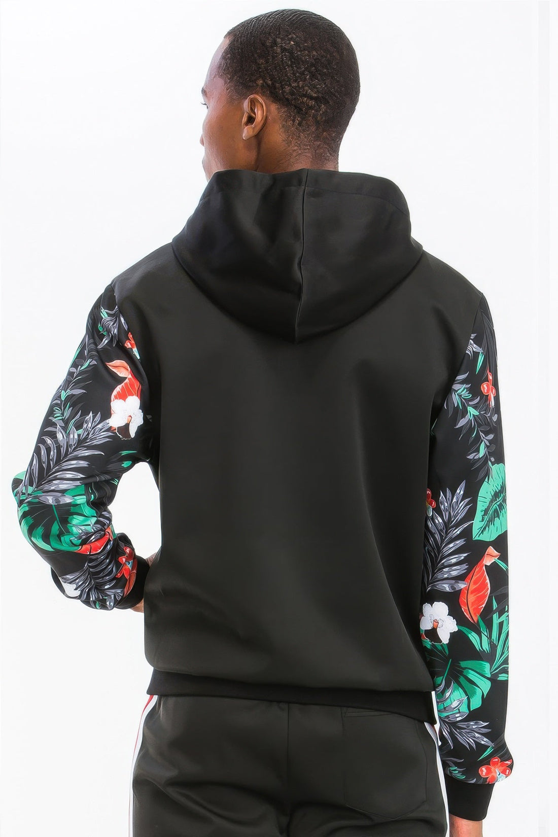 Men's Floral Printed Polyester Track Set