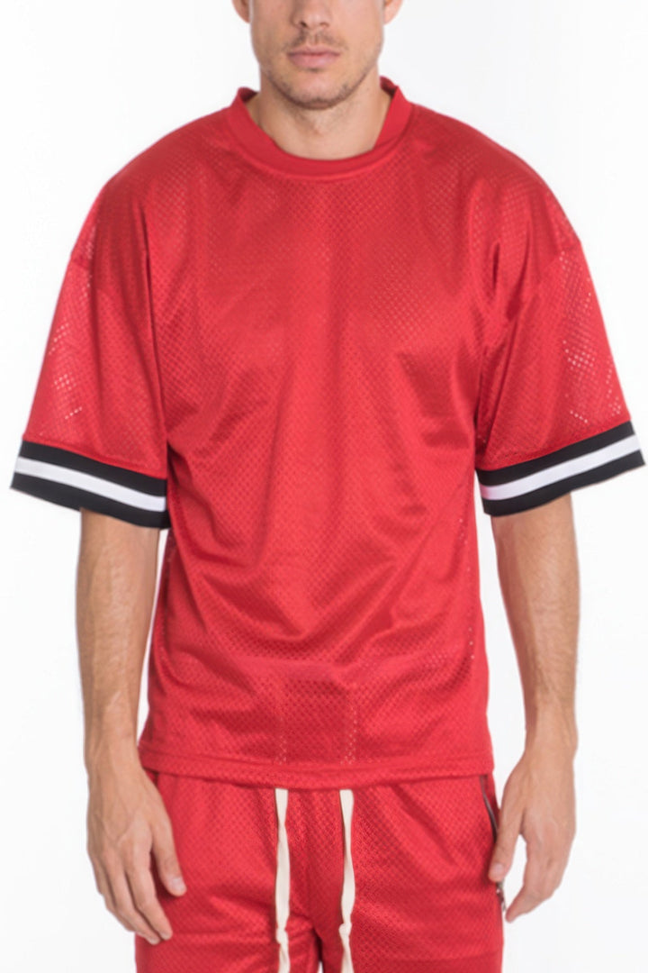 Men's Mesh Sleeve Tape Athletic T-shirt
