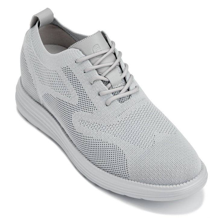 CALTO Men's Casual Lightweight Lace Up Walker (Pewter/Light Grey Sole)