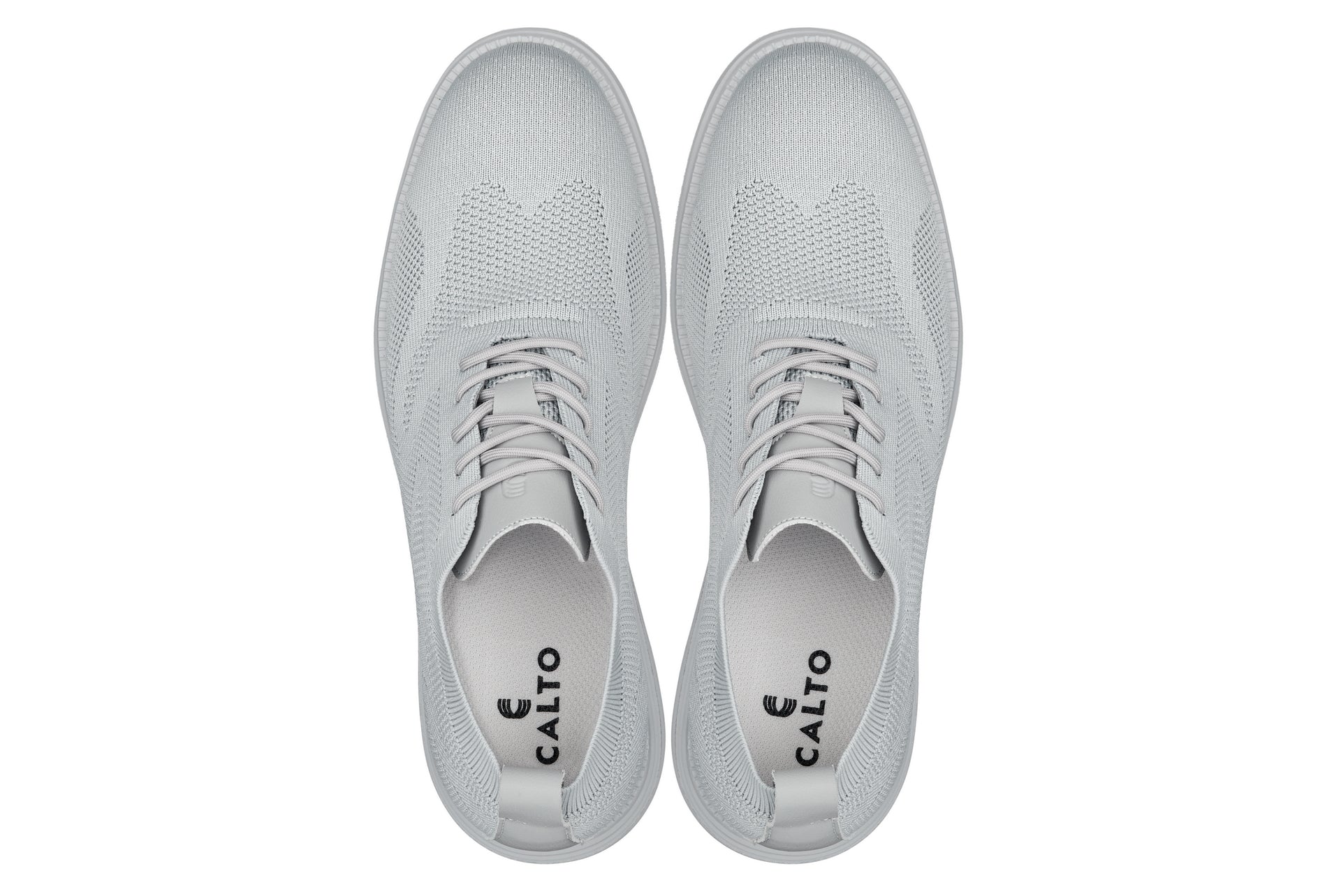 CALTO Men's Casual Lightweight Lace Up Walker (Pewter/Light Grey Sole)