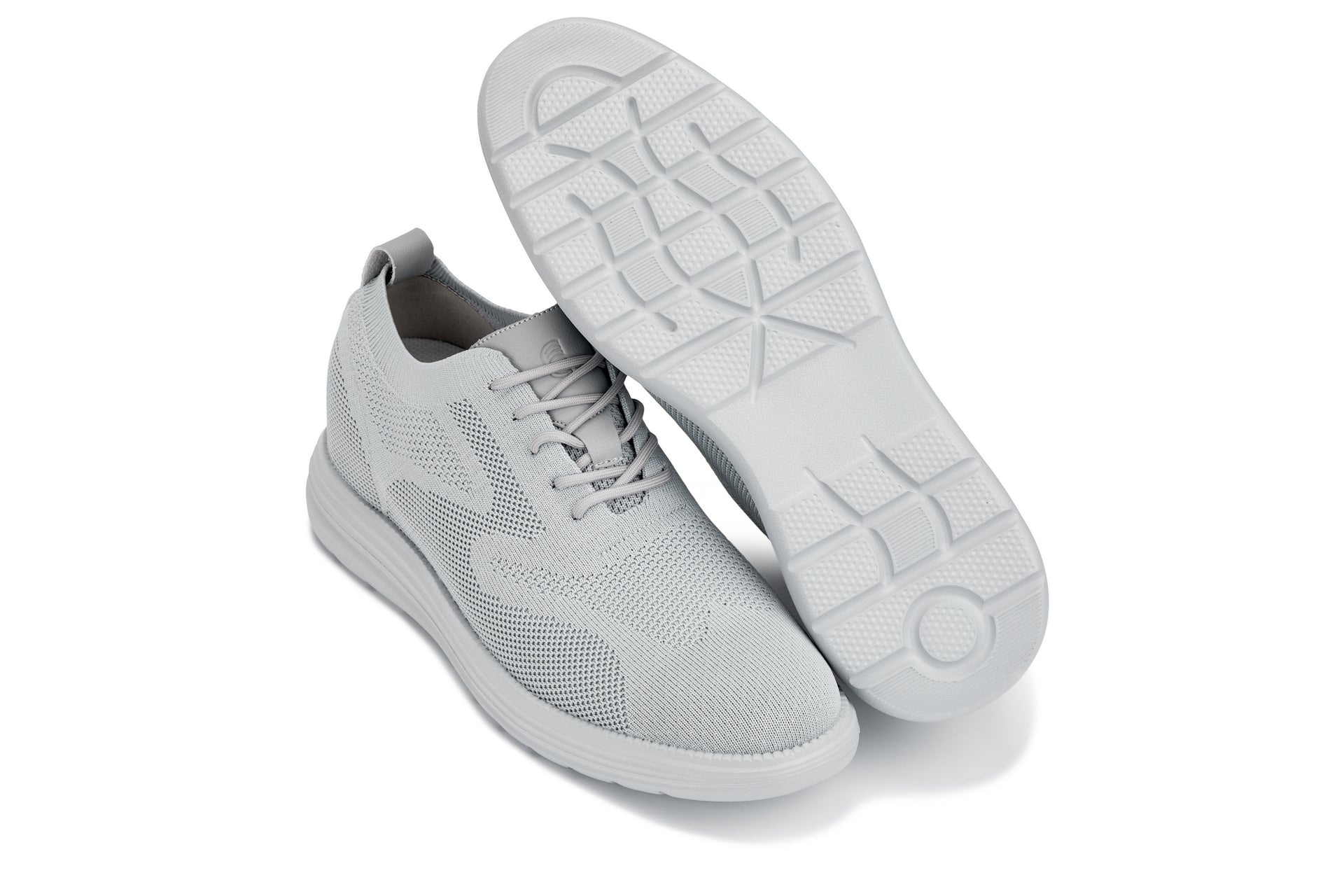 CALTO Men's Casual Lightweight Lace Up Walker (Pewter/Light Grey Sole)