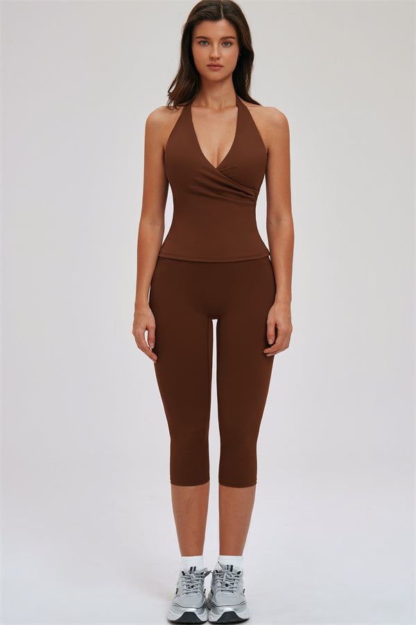 Women's "The Twirl" Halter Tank Top Capri Leggings 2-Piece Set