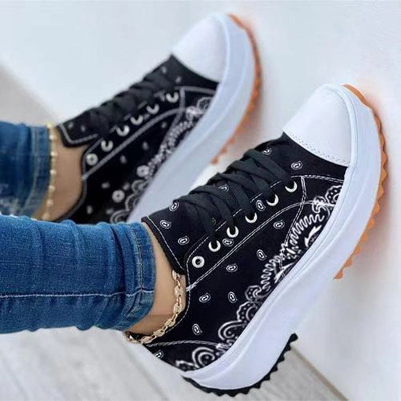 Women's Printed Fashion Wedge Spring Casual Sneakers