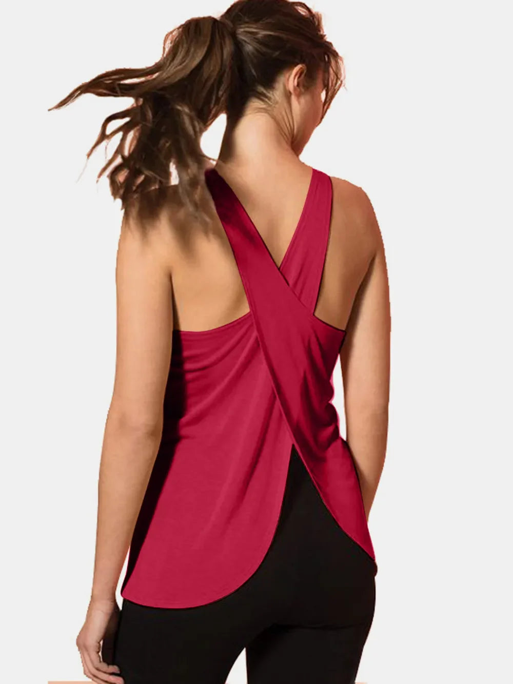 Women's Crisscross Scoop Neck Active Tank Top