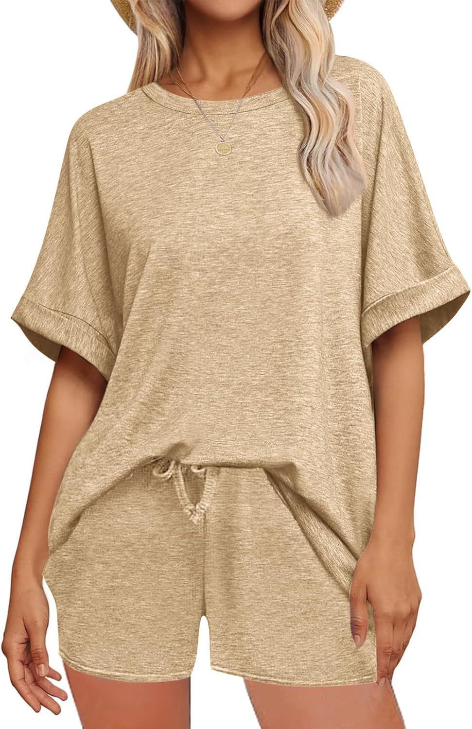 Women's Oversized T-Shirt & Drawstring Shorts Set – Ultimate Casual Comfort