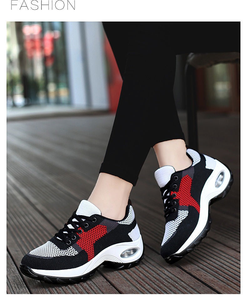 Women's Breathable Air-Cushioned Mesh Sneakers - Lightweight Athletic Walking Shoes