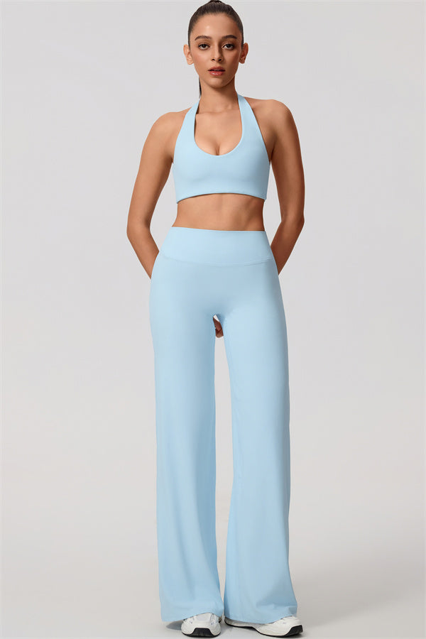 The Nestle Women's Sports Bra Straight Leg Pants 2-Piece Set