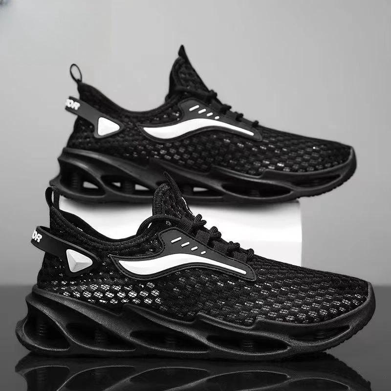 Men's Mesh Hollow-Sole Lace-up Sneakers