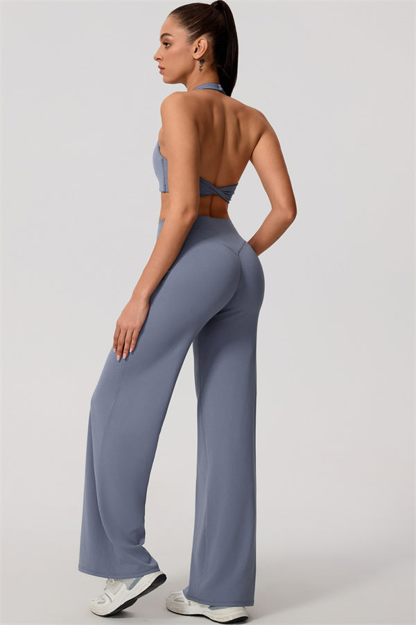 The Nestle Women's Sports Bra Straight Leg Pants 2-Piece Set