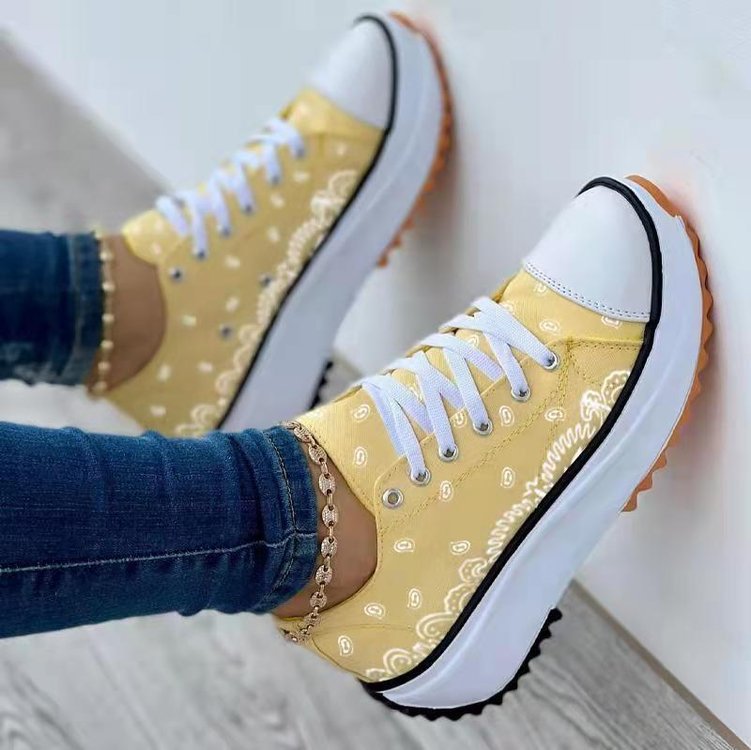 Women's Printed Fashion Wedge Spring Casual Sneakers