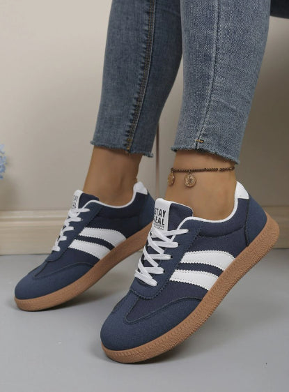 Women's Casual White/Green Sneakers - Breathable Lightweight