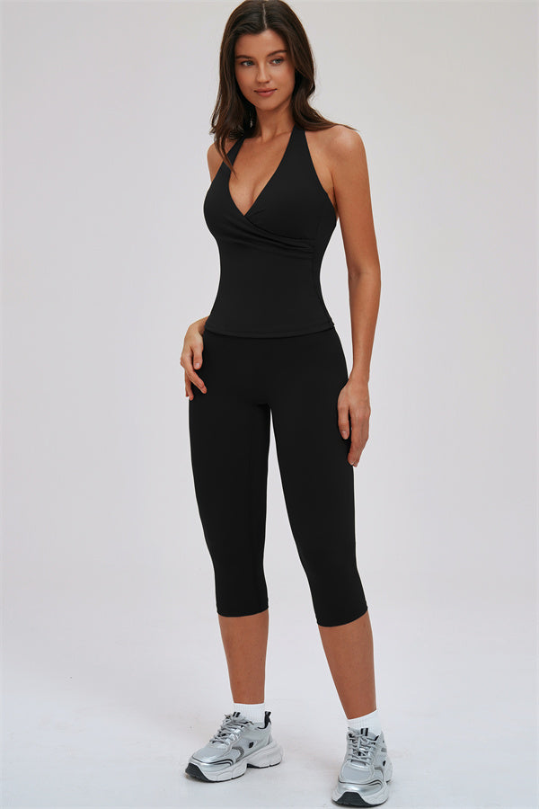 Women's "The Twirl" Halter Tank Top Capri Leggings 2-Piece Set