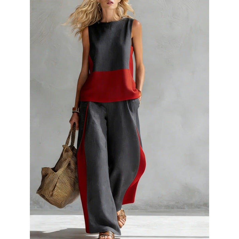 Women's Printed Retro Sleeveless Top & Wide-Leg Pants Set | 12 Prints S–5XL