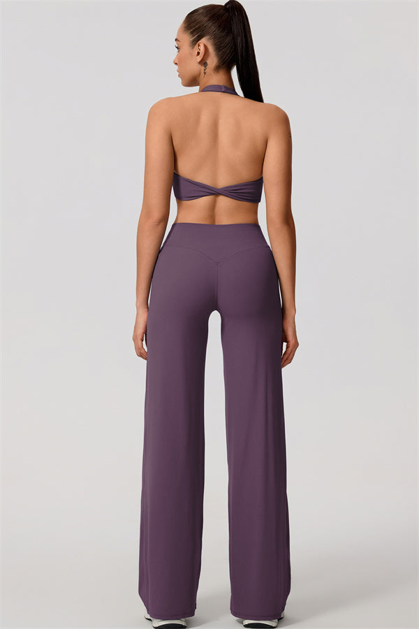 The Nestle Women's Sports Bra Straight Leg Pants 2-Piece Set