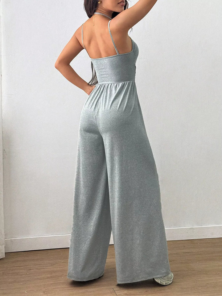 Women's Casual Sleeveless Wide Leg Jumpsuit