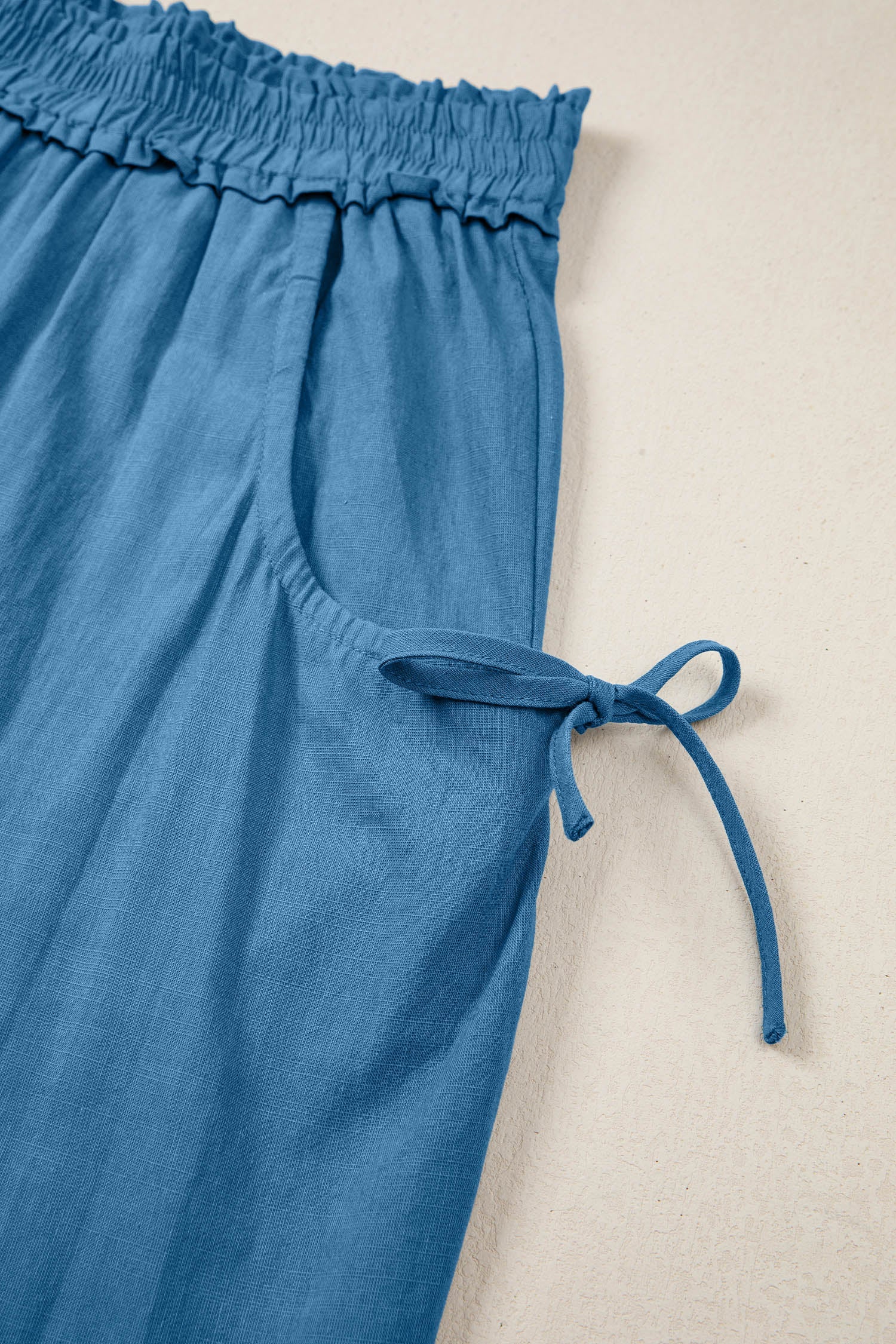 Women's Smocked High Waist Drawstring Pocket Jogger Pants