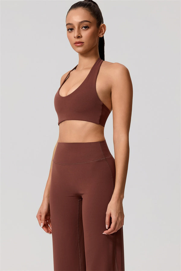 The Nestle Women's Sports Bra Straight Leg Pants 2-Piece Set