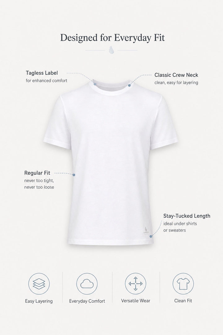 Men’s Bamboo Crew Neck Undershirts 3-Pack