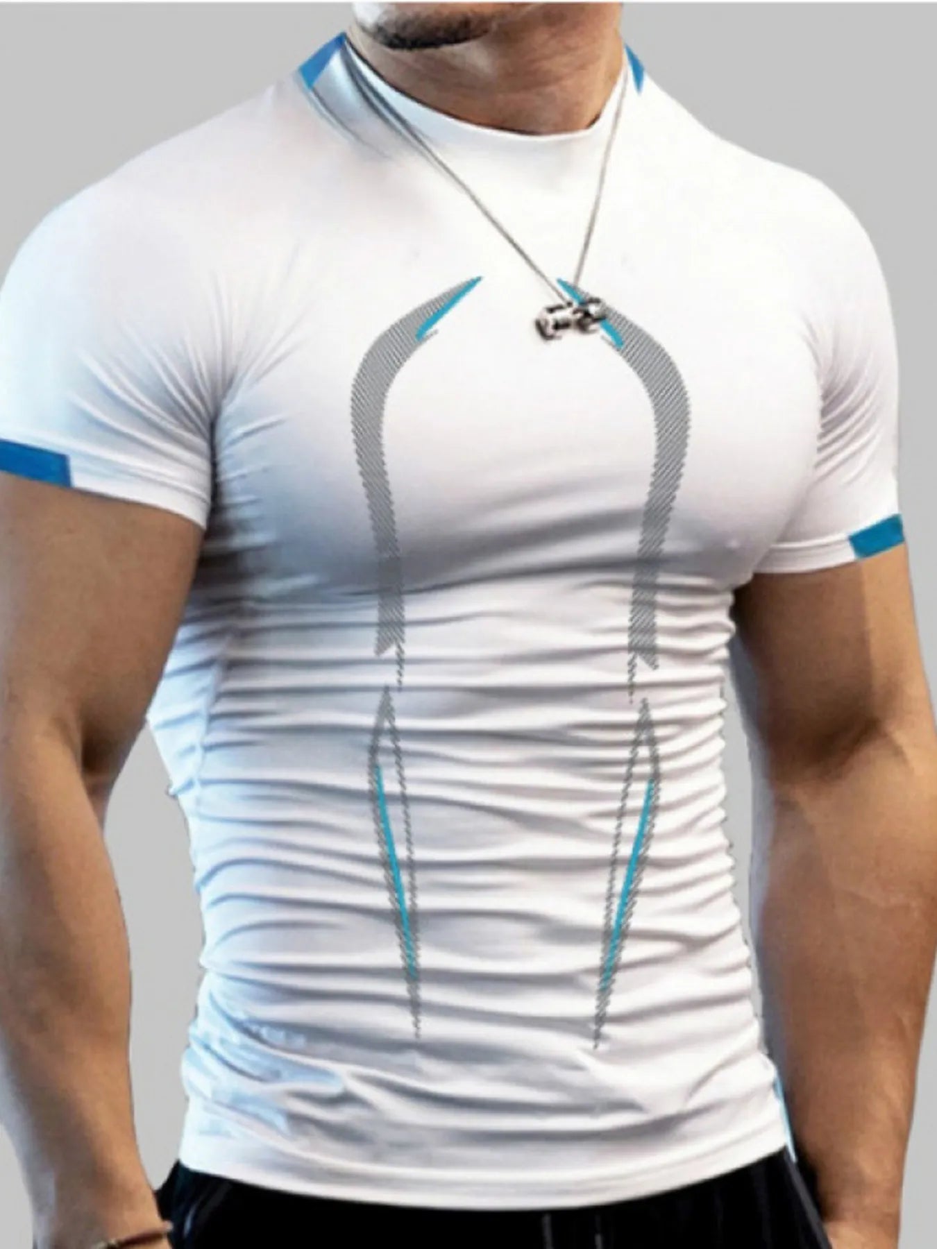 Men's Active Full Size Mock Neck Short Sleeve T-Shirt Plus Size