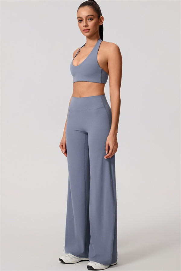 The Nestle Women's Sports Bra Straight Leg Pants 2-Piece Set