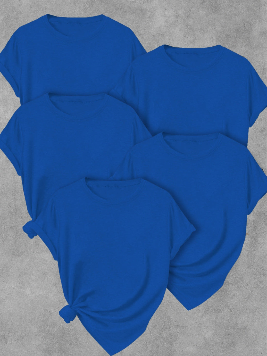 5 Pack Women's Soft Stretch Casual Round Neck T-Shirts
