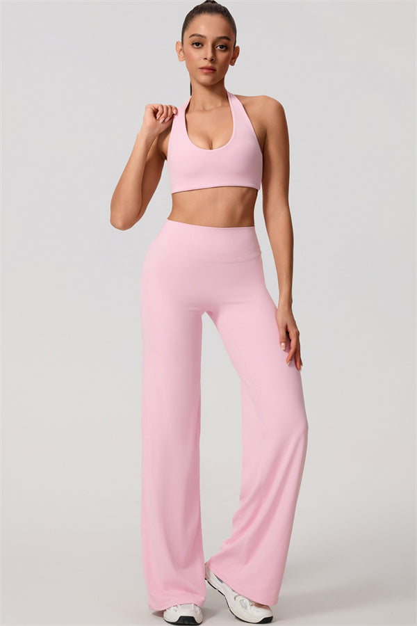 The Nestle Women's Sports Bra Straight Leg Pants 2-Piece Set