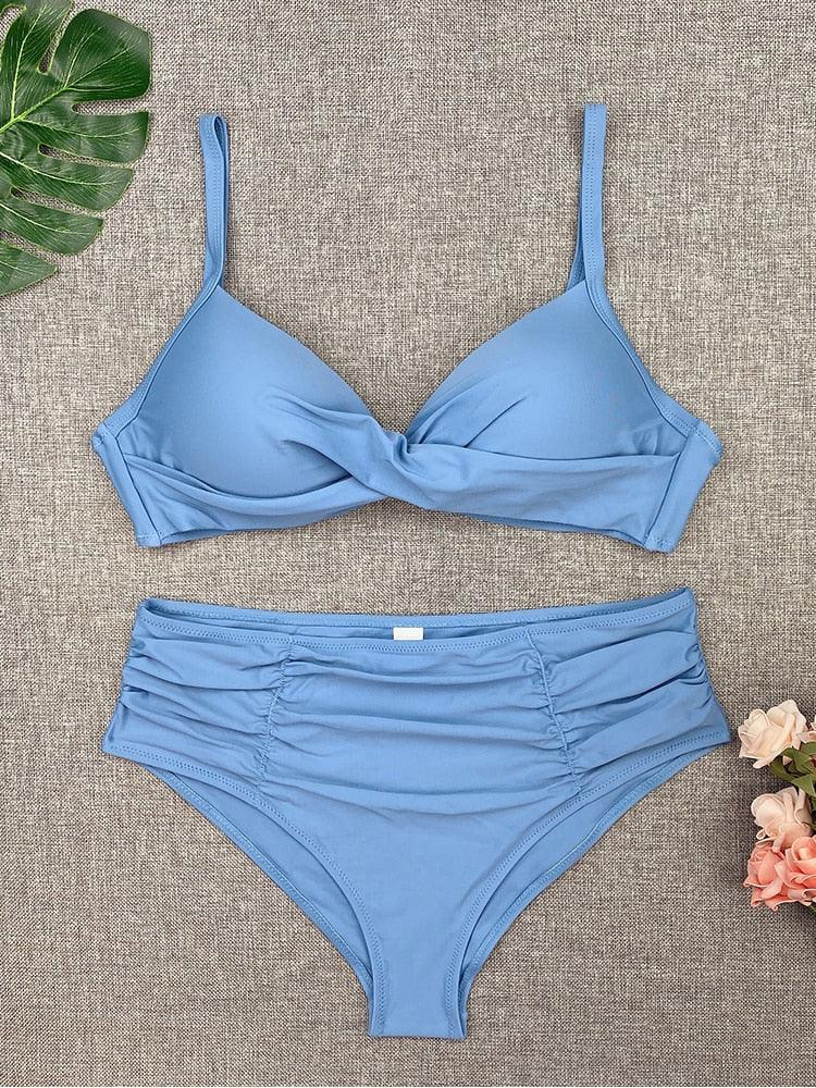 Women's High Waist Underwire Top Bikini Swimwear