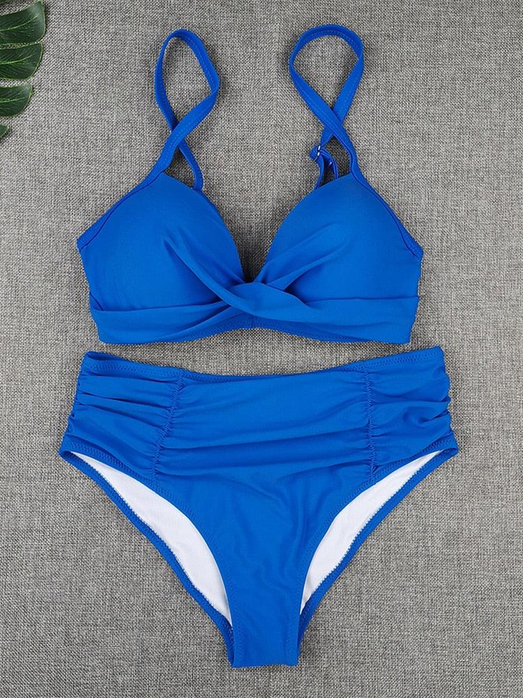 Women's High Waist Underwire Top Bikini Swimwear