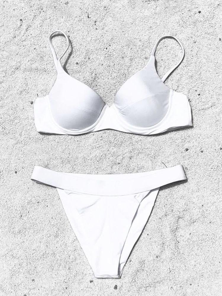 Women's High Waist Underwire Top Bikini Swimwear
