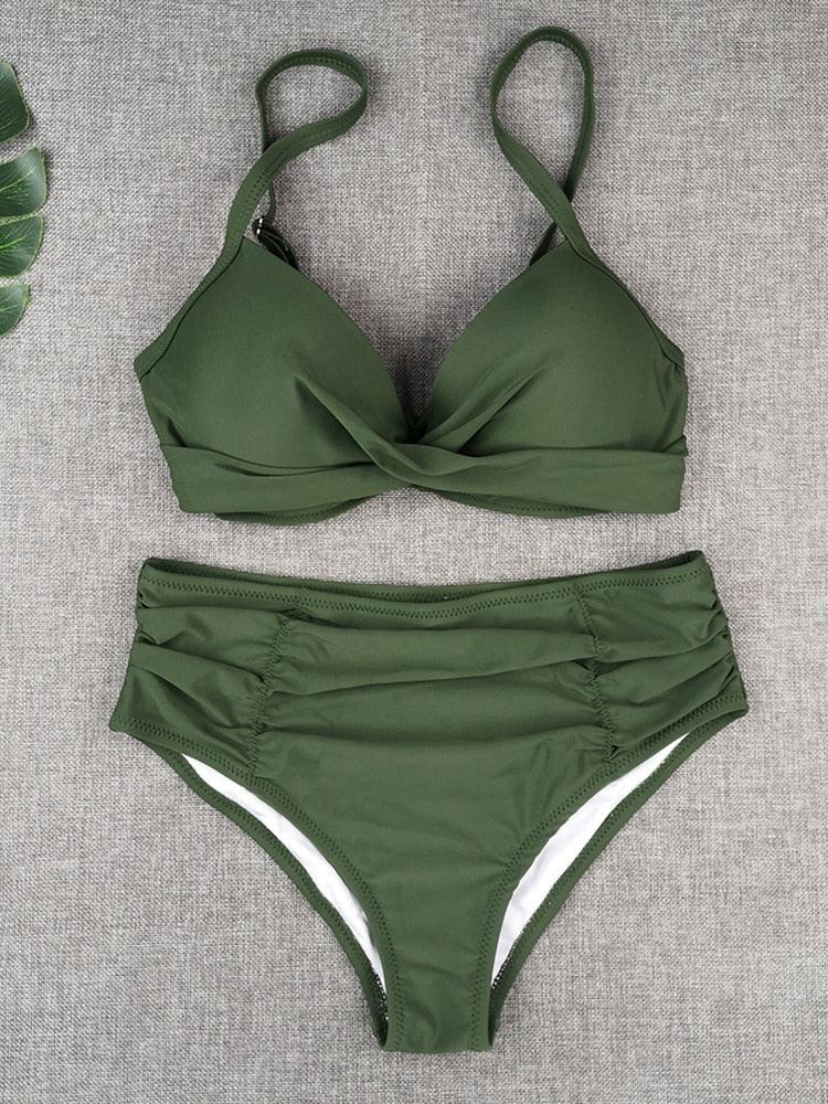Women's High Waist Underwire Top Bikini Swimwear