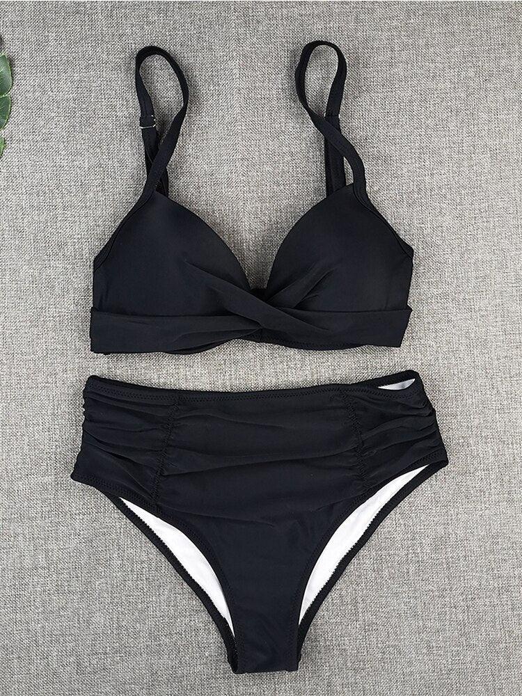 Women's High Waist Underwire Top Bikini Swimwear
