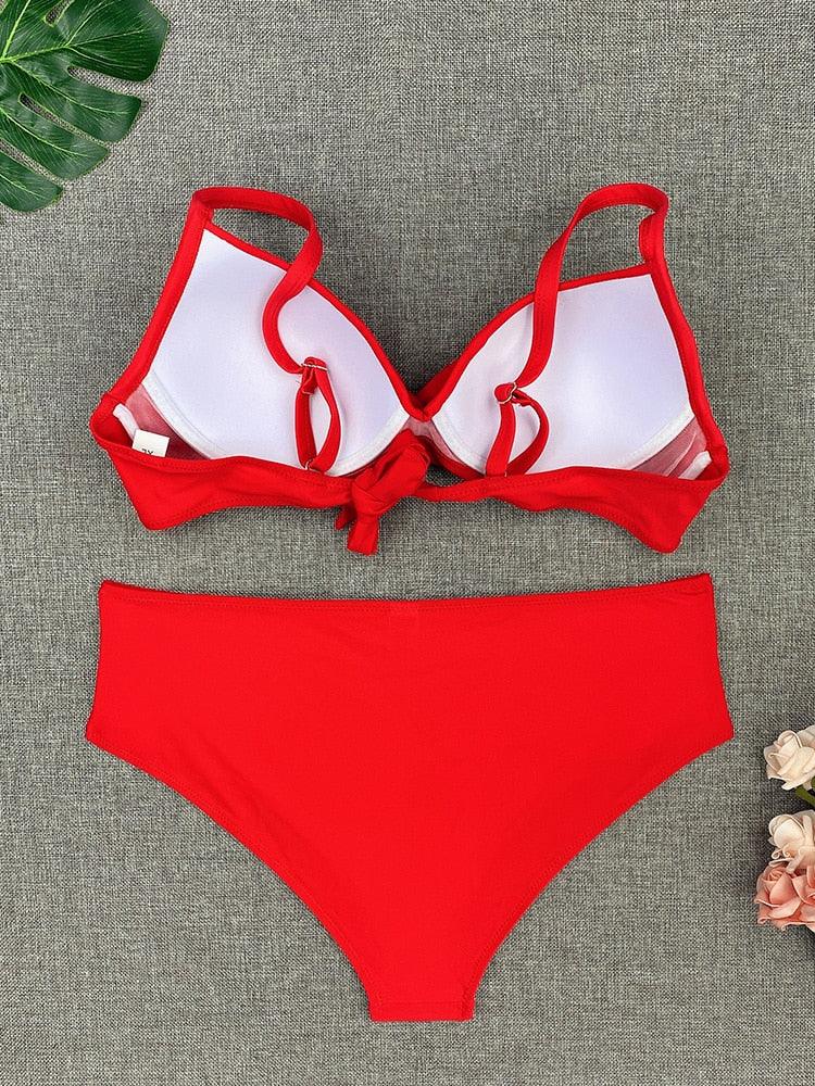 Women's High Waist Underwire Top Bikini Swimwear
