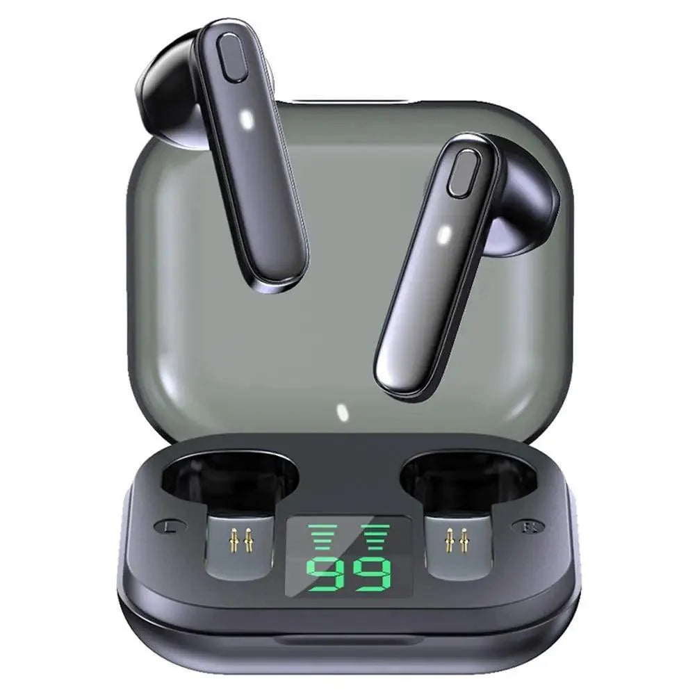 Black Bluetooth-Compatible Lightweight Wireless Bass Ear Buds With Mic Touch