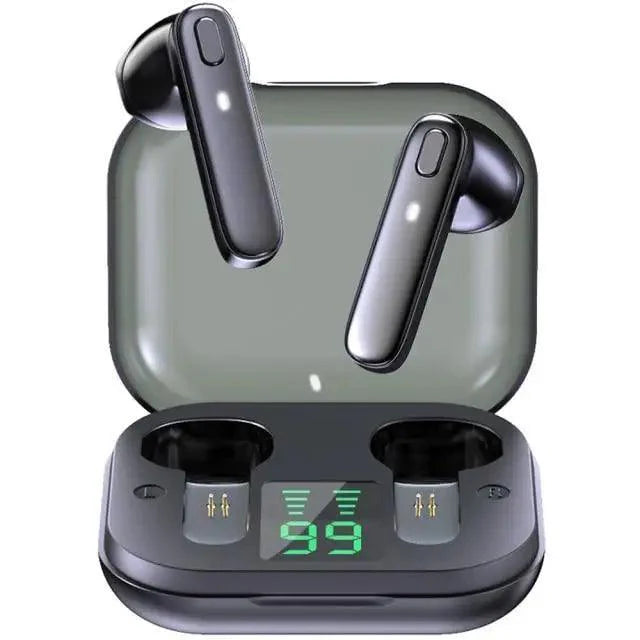 Black Bluetooth-Compatible Lightweight Wireless Bass Ear Buds With Mic Touch