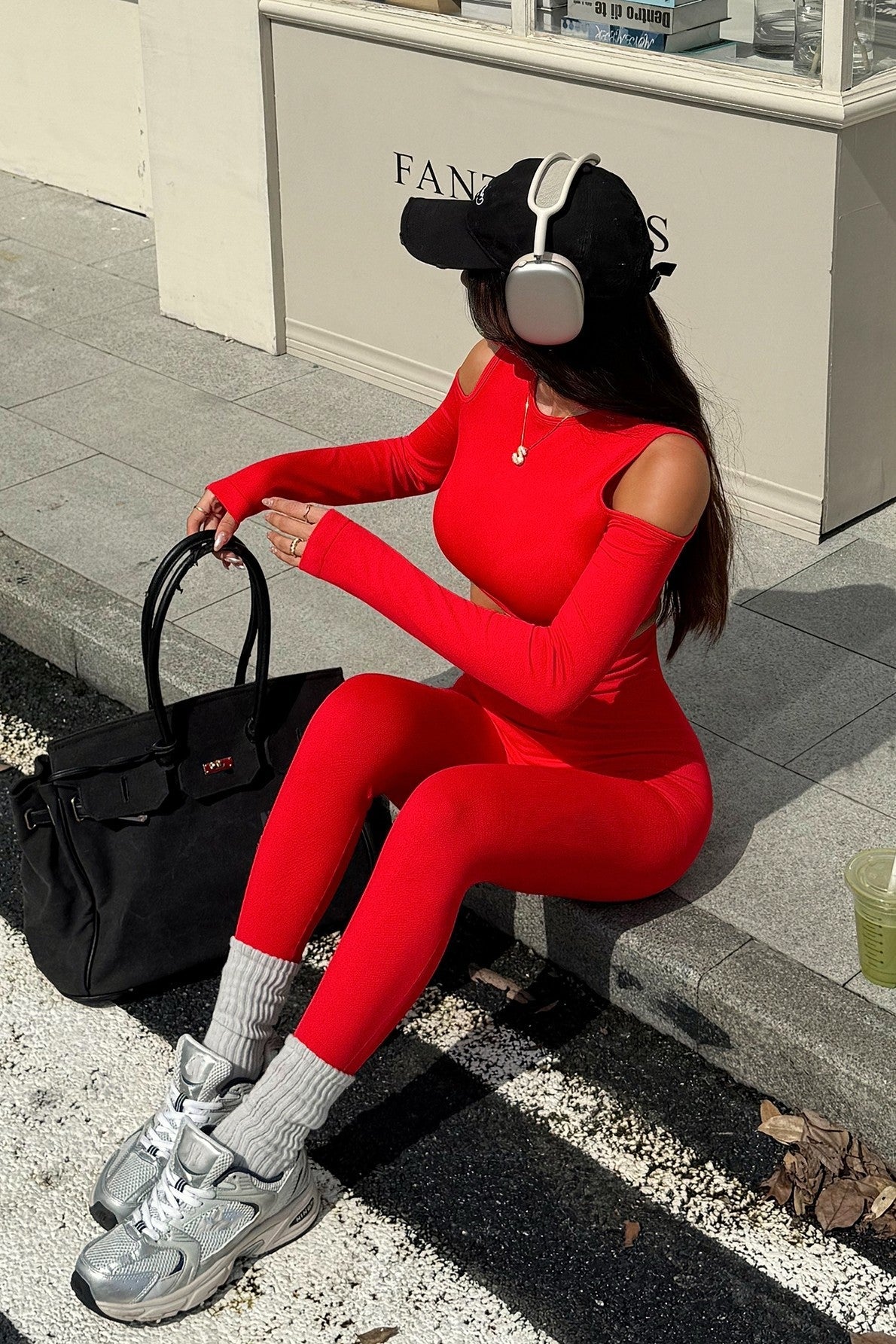 Blaire Women's Sport Luxury Athleisure Cut-Out Shoulder Top & Legging Set