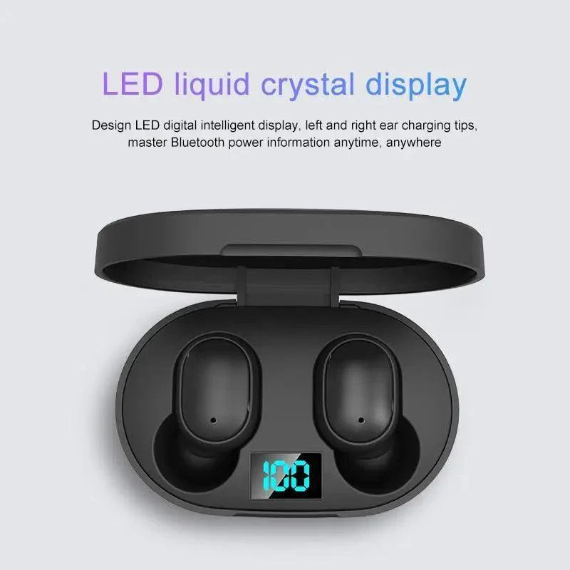 Bluetooth Wireless Ear Buds with 5.0 LED Display Button For Workouts And Running