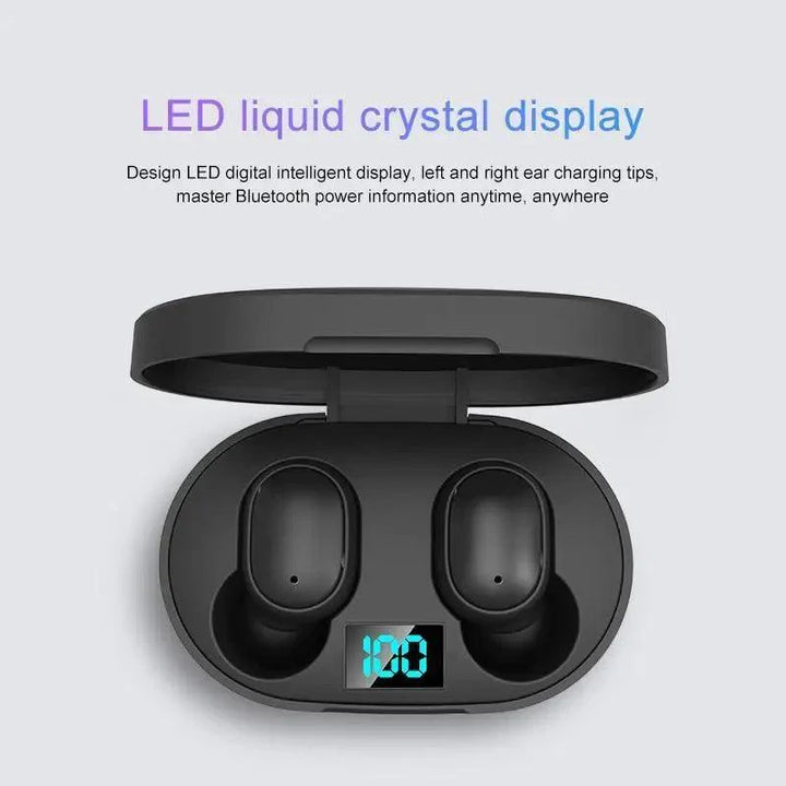 Bluetooth Wireless Ear Buds with 5.0 LED Display Button For Workouts And Running