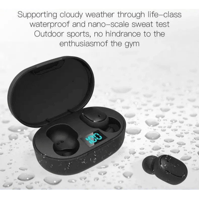 Bluetooth Wireless Ear Buds with 5.0 LED Display Button For Workouts And Running