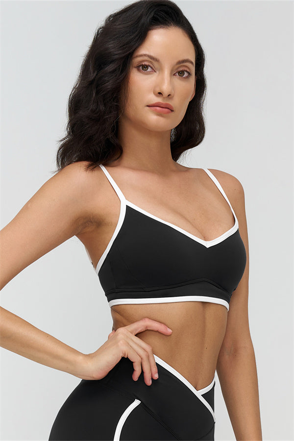Women's "The Crave" Contrast Sports Bra Shorts 2-Piece Set